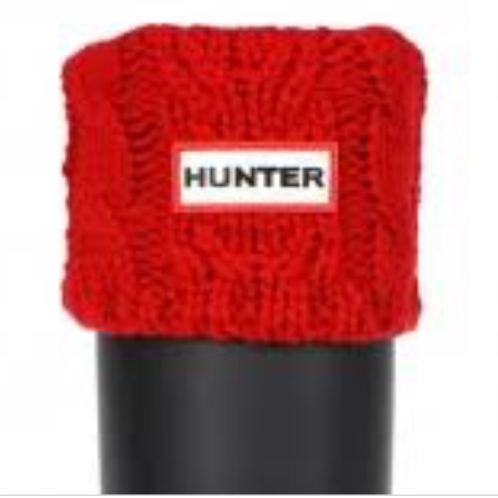 Hunter Red Cable Knit Boot Socks